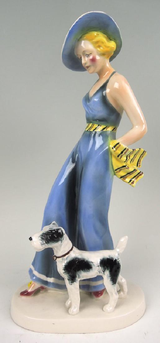 Continental Art Deco Lady & Dog Figurine (1 of 5)