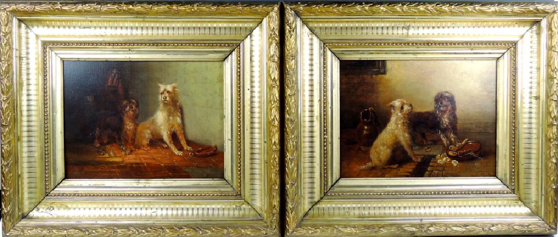 Pr Antique Paintings of Terrier Dogs (1 of 9)