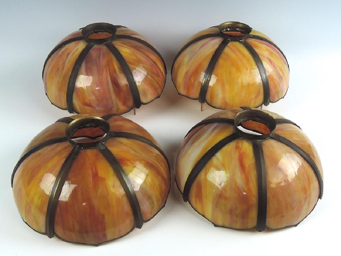 Set of 4 Caramel Slag Glass Shades (1 of 2)