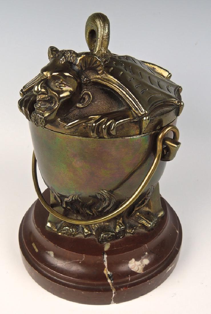 Bronze Devil in the Cauldron Ash Bucket (1 of 6)