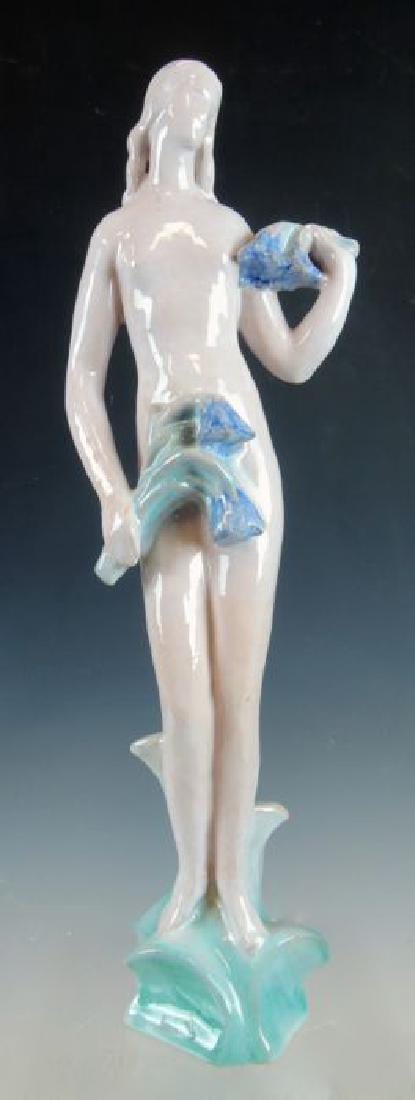 Art Deco Stylized Nude Figurine: Circa 1920, in the style of Wiener Werkstatte (Austria), unmarked, good condition, 16.5"H (42 cm)