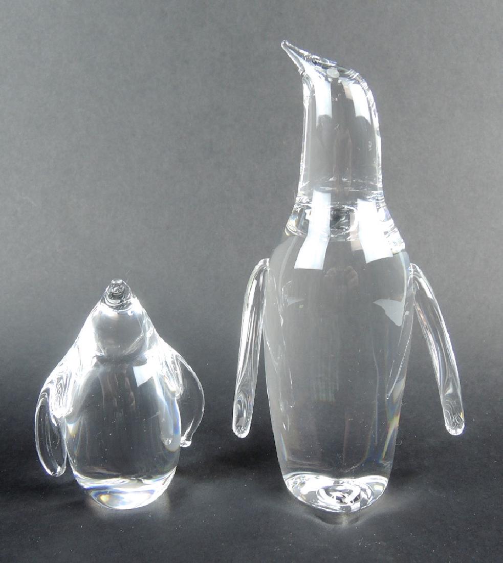 Lot of 2 Steuben Crystal Penguin Figurines (1 of 3)
