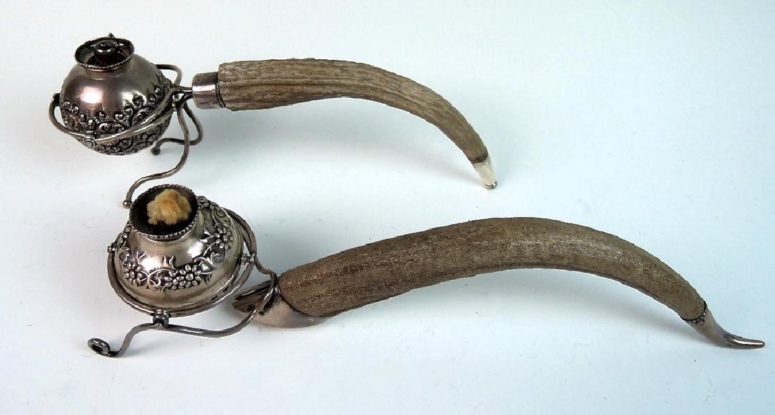 2 Horn & Sterling Silver Gimbal Cigar Lighters (1 of 8)