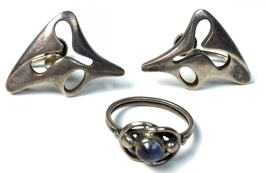 Georg Jensen Sterling and Moonstone Set (1 of 5)