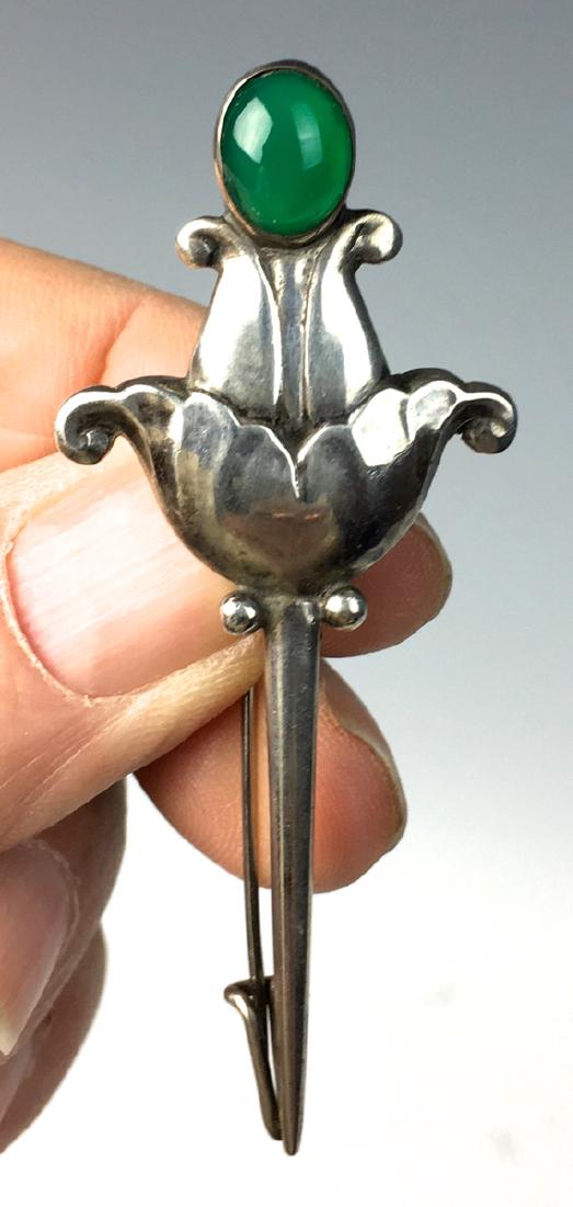 Georg Jensen Sterling and Chrysoprase Brooch (1 of 3)