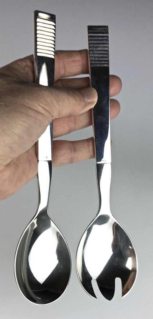 Georg Jensen "Parallel" Sterling & Stainless Salad Set (1 of 3)