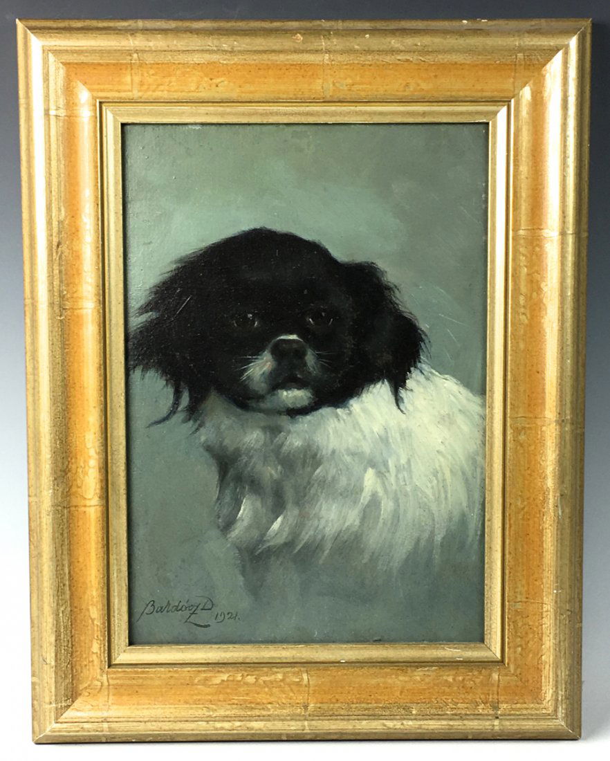 Dog Painting Signed Bardocz 1921 (1 of 4)