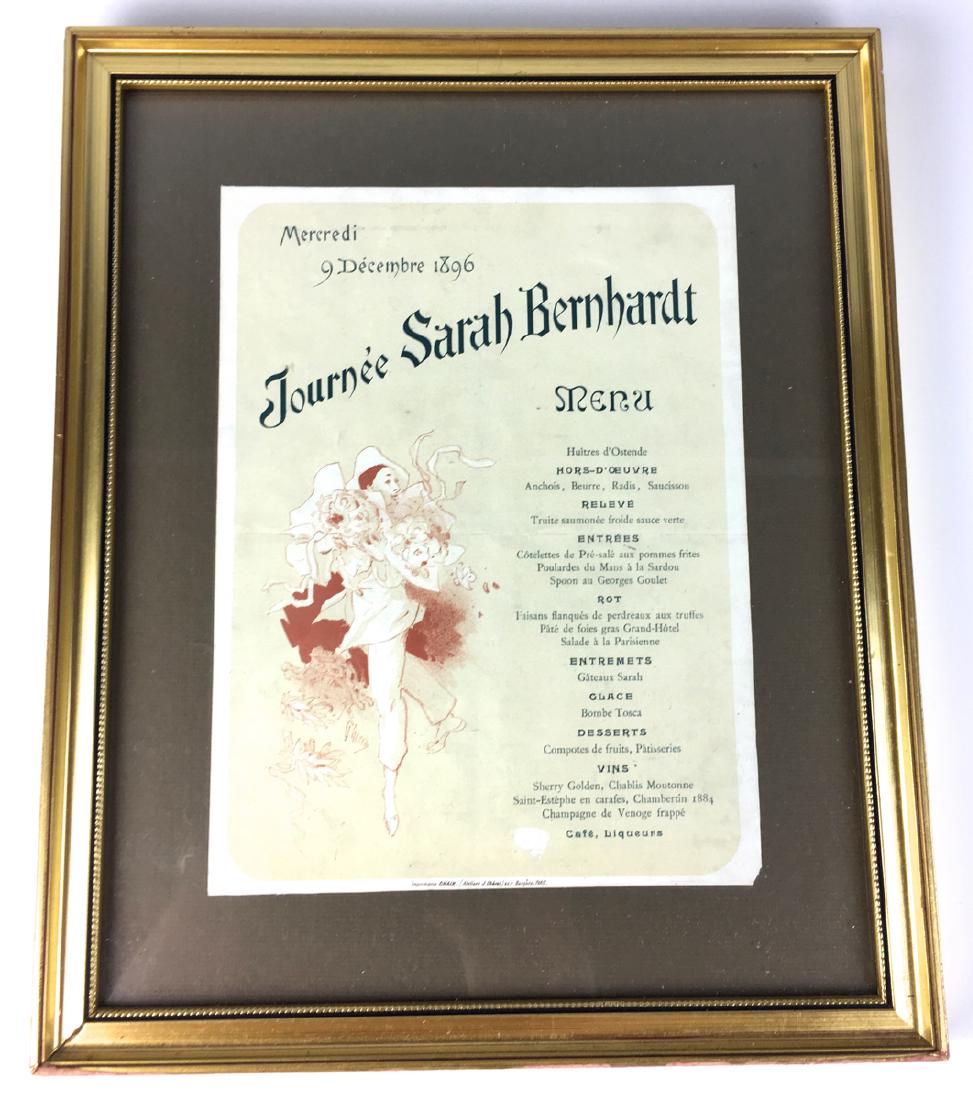 Cheret 1896 Sarah Bernhardt Menu Cover (1 of 5)