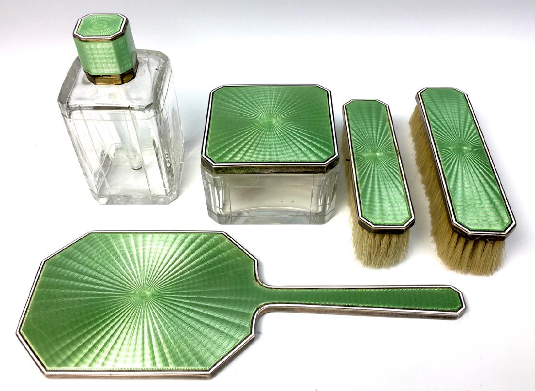 Tiffany Sterling and Enamel Ladies Vanity Set (1 of 2)