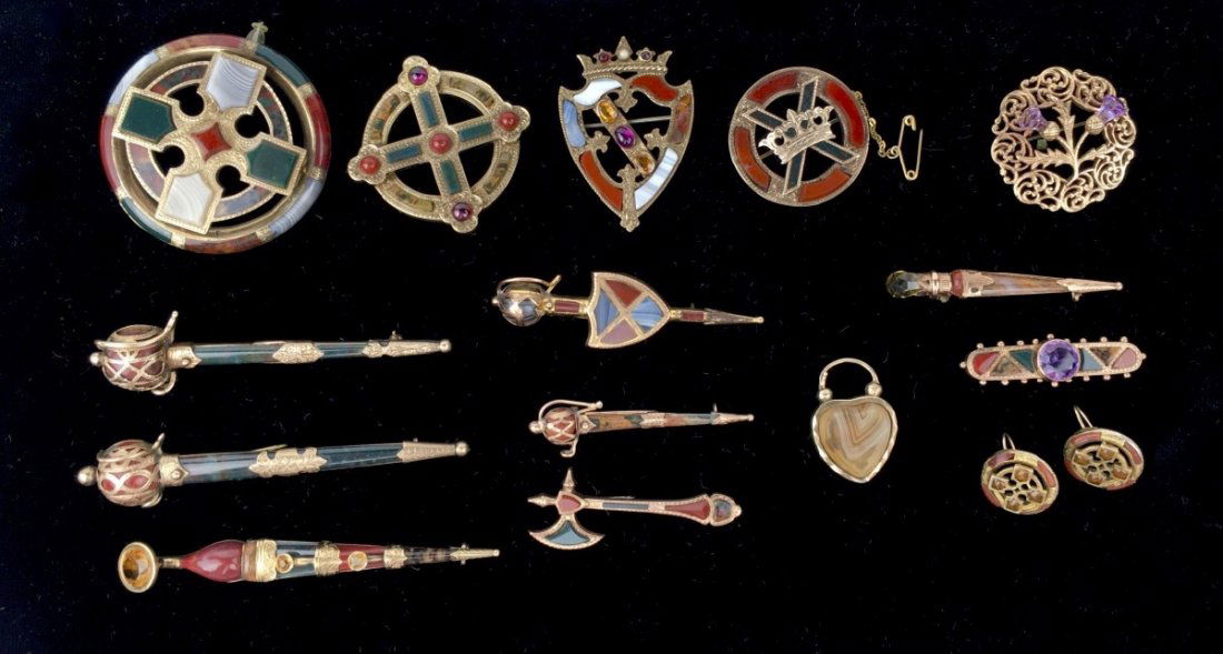 15pcs 9K Gold & Stone Celtic Scottish Jewelry (1 of 9)