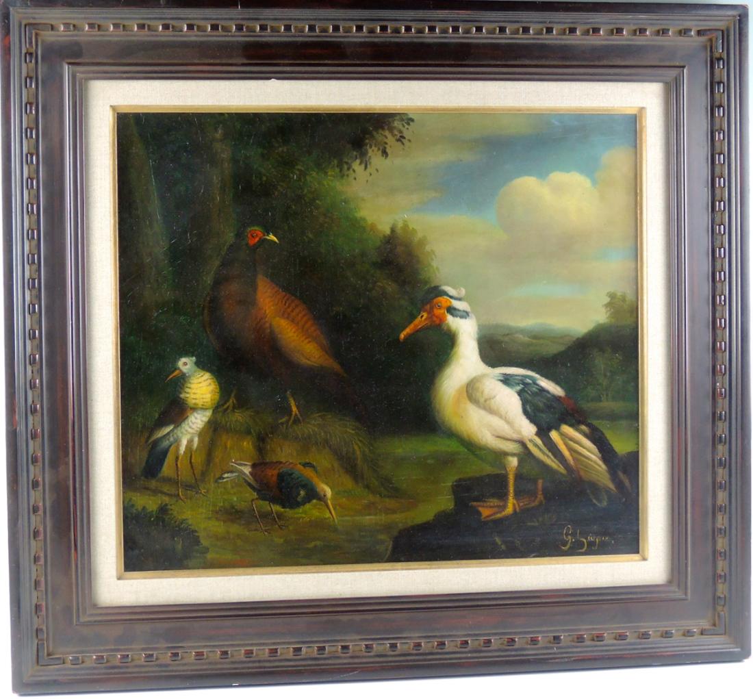 Group of Birds by the Stream Painting (1 of 3)