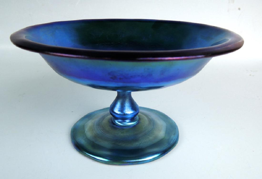 Tiffany Blue Favrile Footed Compote (1 of 4)