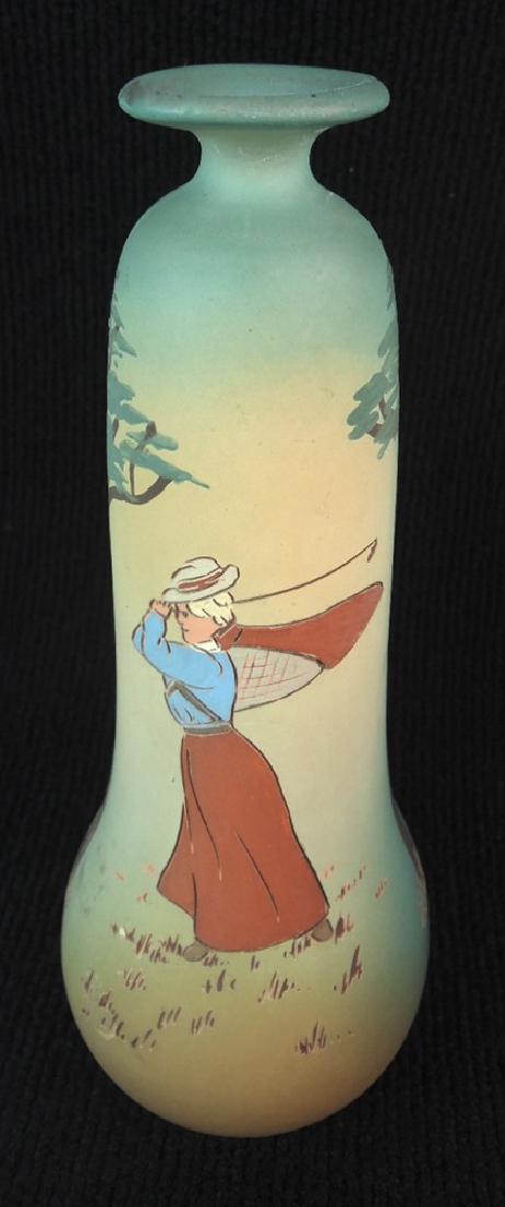 Rare Weller Dickensware Female Golfer Vase (1 of 3)