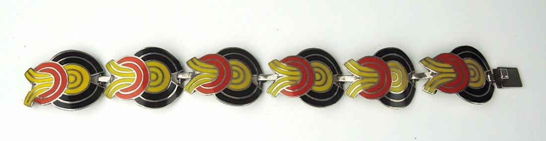 Mexican Modernist Silver & Enamel Bracelet (1 of 4)