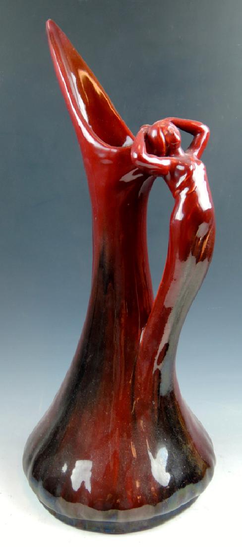Jerome Massier Art Nouveau Lady Ewer: Marked with paper label "Jerome Massier Fils # Vallauris Et Nice", 18" height