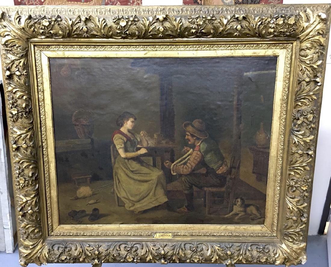 F Hardegg Painting "Help Spinning the Yarn" (1 of 7)