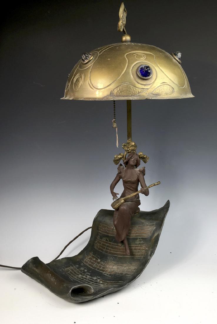 Art Nouveau Figural Lamp with Jewels (1 of 4)