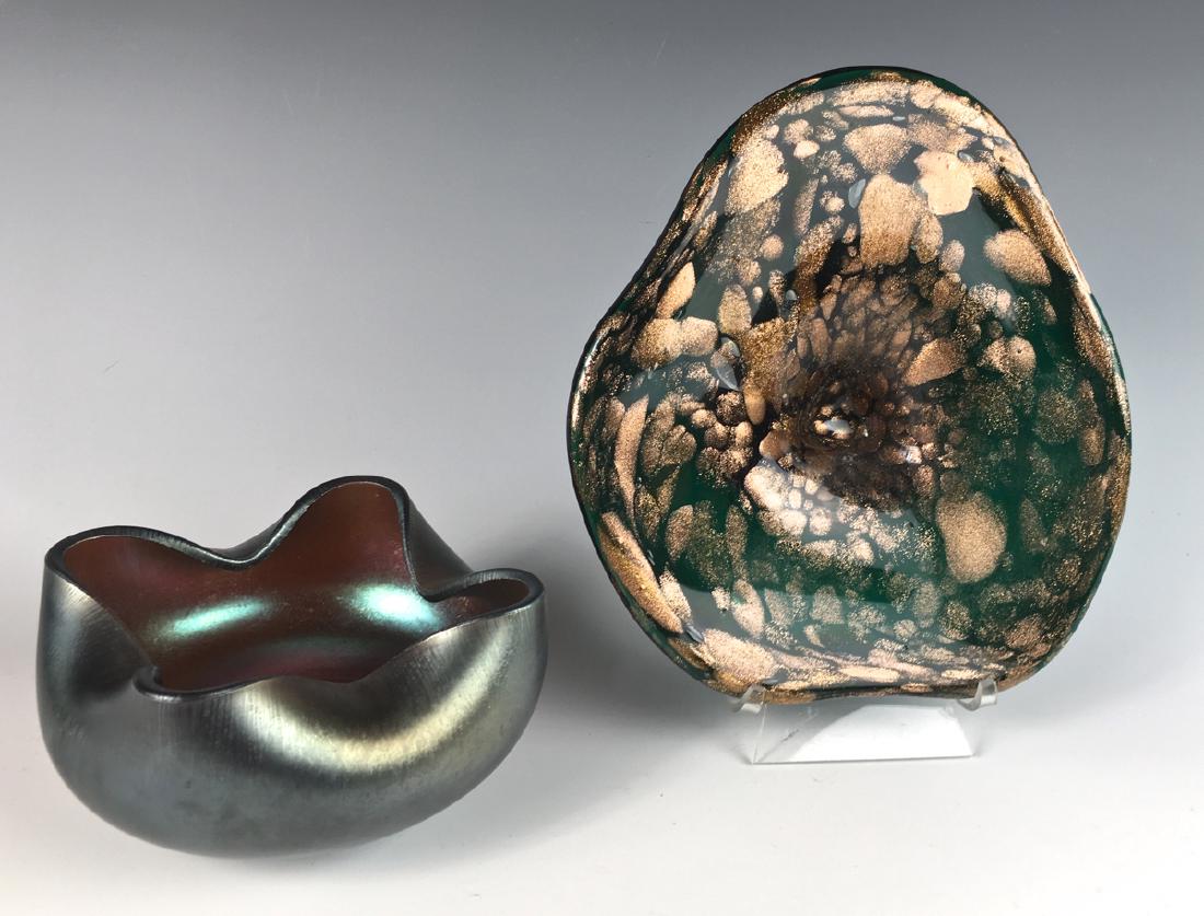 Signed Imperial Bowl and Murano Glass Bowl (1 of 3)