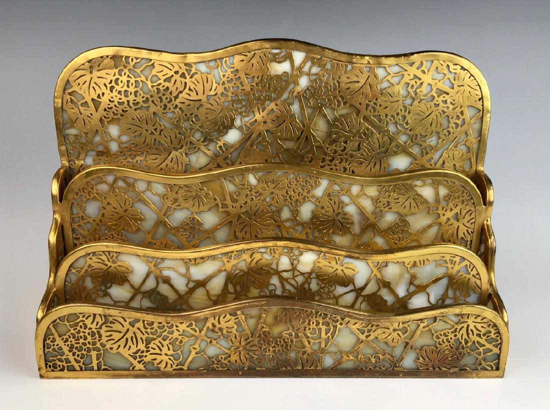 Tiffany Studios New York Grapevine Letter Rack (1 of 5)