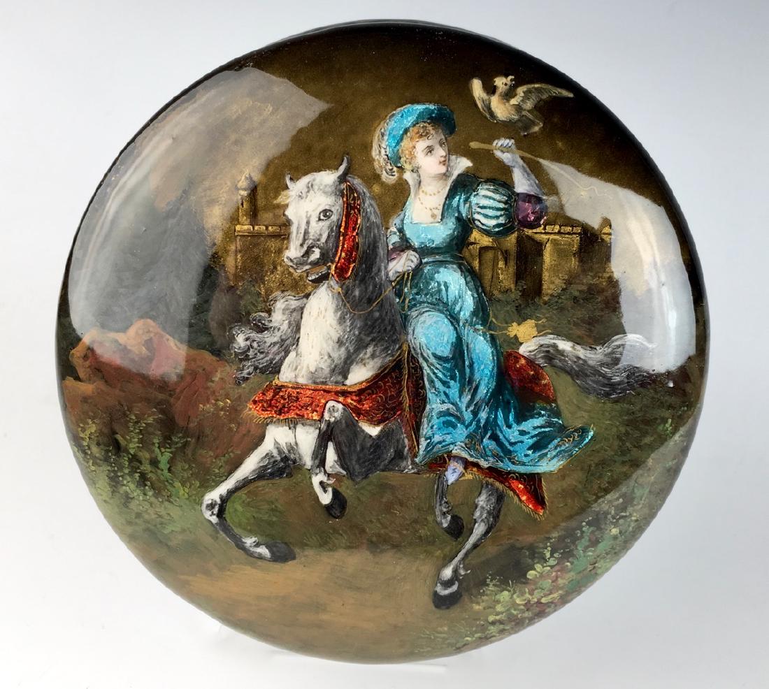 Large Antique Limoges Enamel Scenic Box (1 of 4)