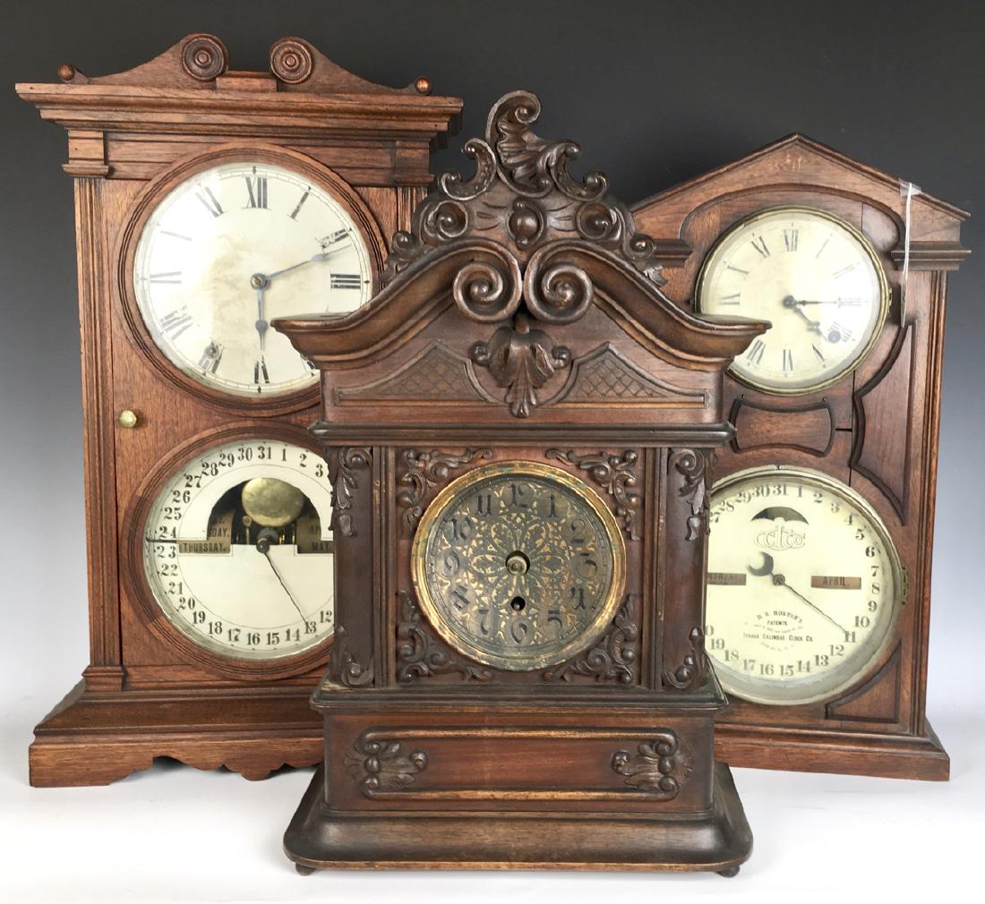 3 Victorian Clocks, 2 with Double Dials (1 of 2)