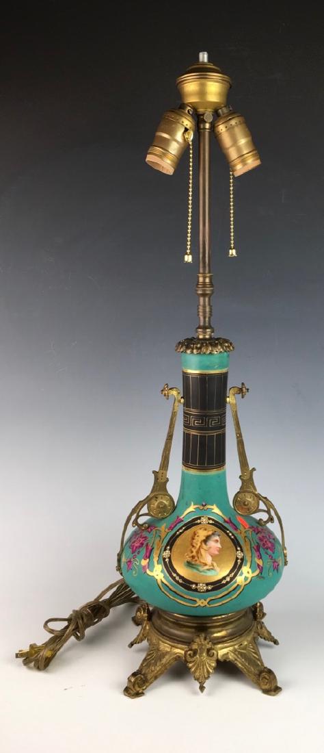 Victorian Lamp with Portrait Circa 1900 (1 of 2)