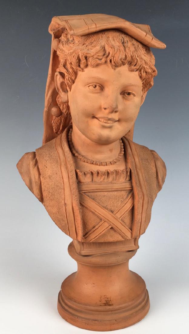 Antique Terra Cotta Bust of a Young Girl (1 of 3)