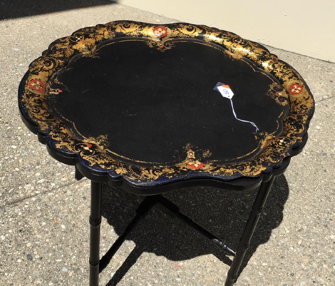 Chinoiserie Lacquerware Tray and Stand C. 1900 (1 of 3)