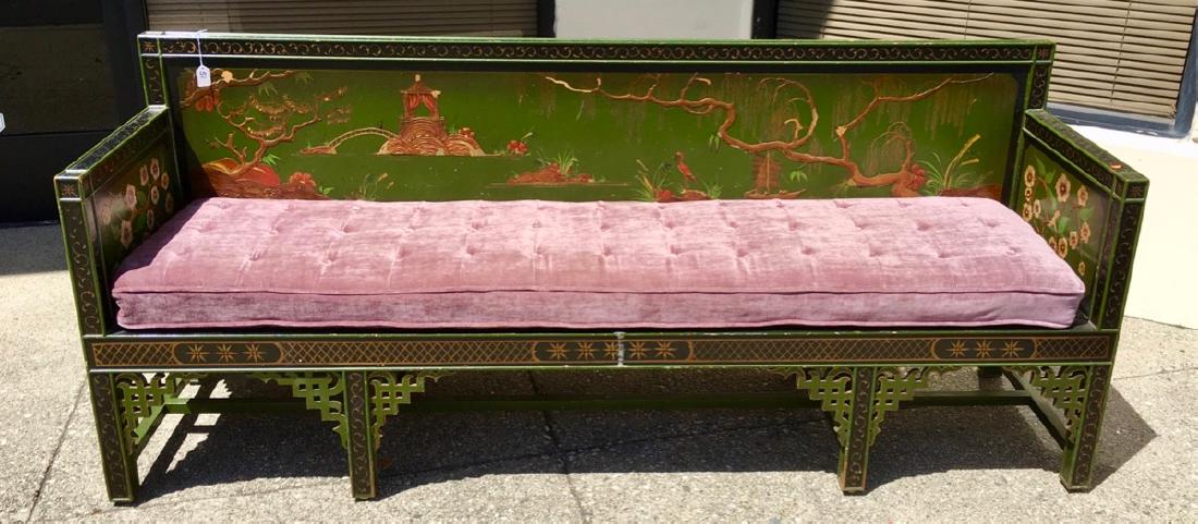 Asian Chinoiserie Style Bench C. 1920's (1 of 6)