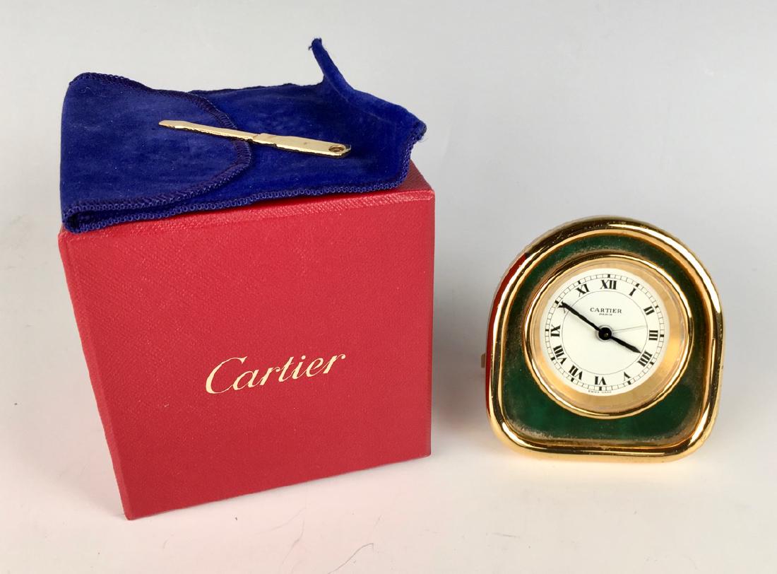 Desk Clock by Cartier, Gold Plated Case (1 of 5)