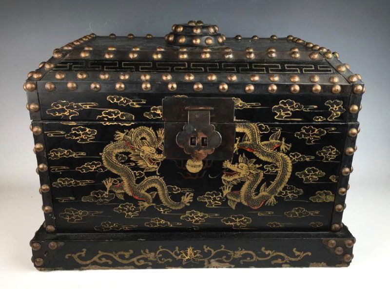 Japanese Chest with Metal Studs C. 1900 (1 of 7)
