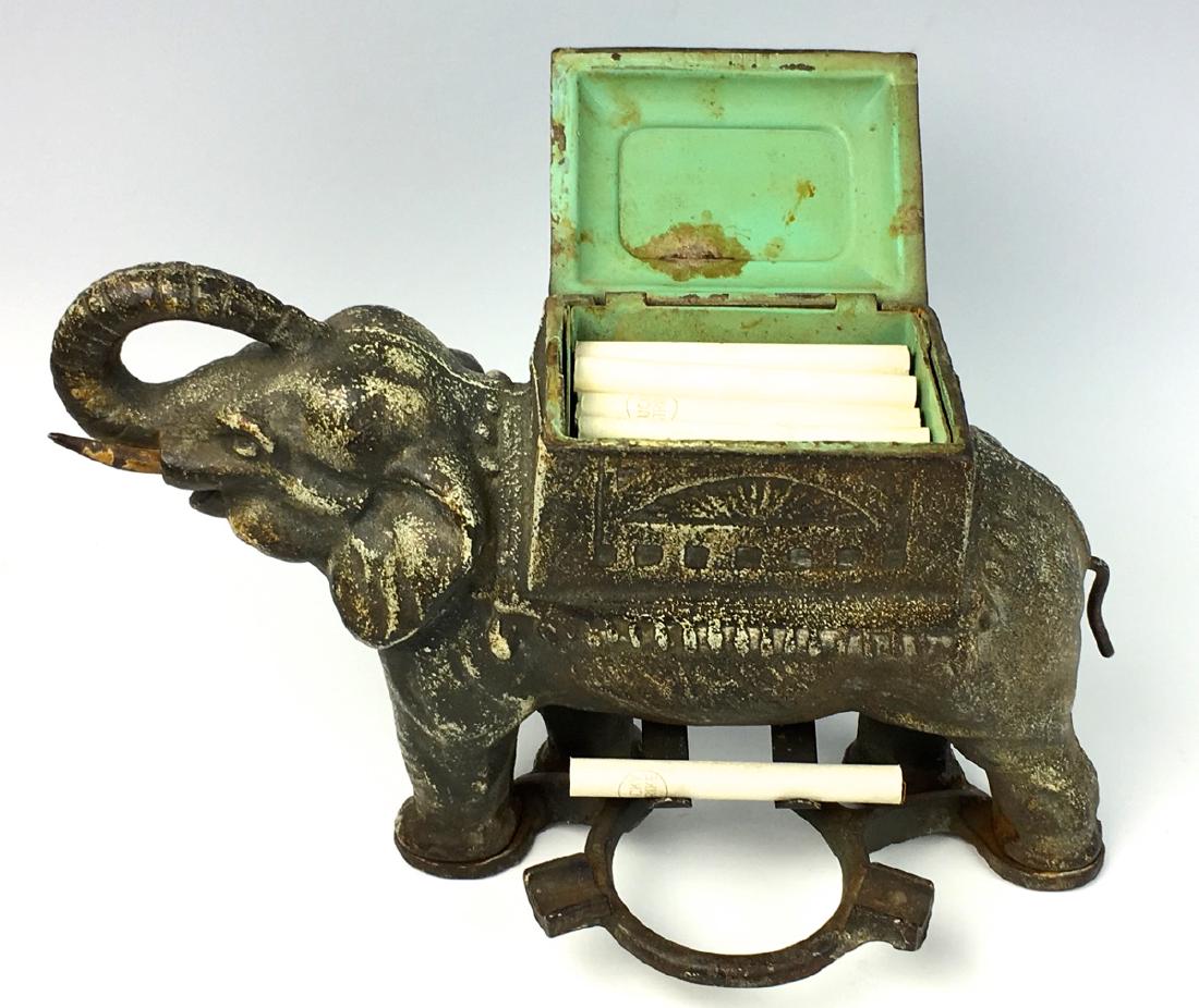 Antique Cast Iron Elephant Cigarette Dispenser