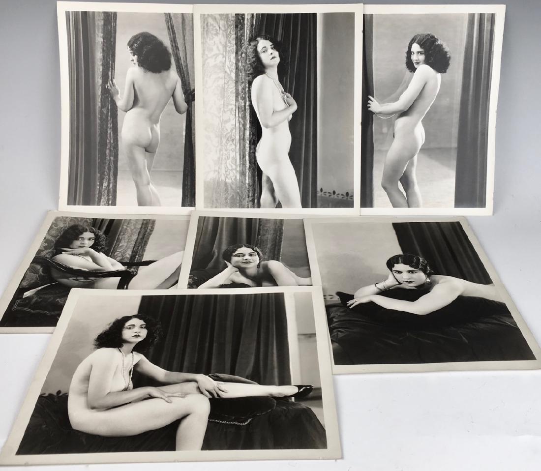 7 Albert Arthur Allen (1886-1962) Nude Photos: Circa 1920's, gelatin silver prints depicting the same model in 7 plates, each plate marked on reverse 1, 3, 4, 5, 8, 9, 10, unsigned, guaranteed by Allen, very good condition, 10" x 8"