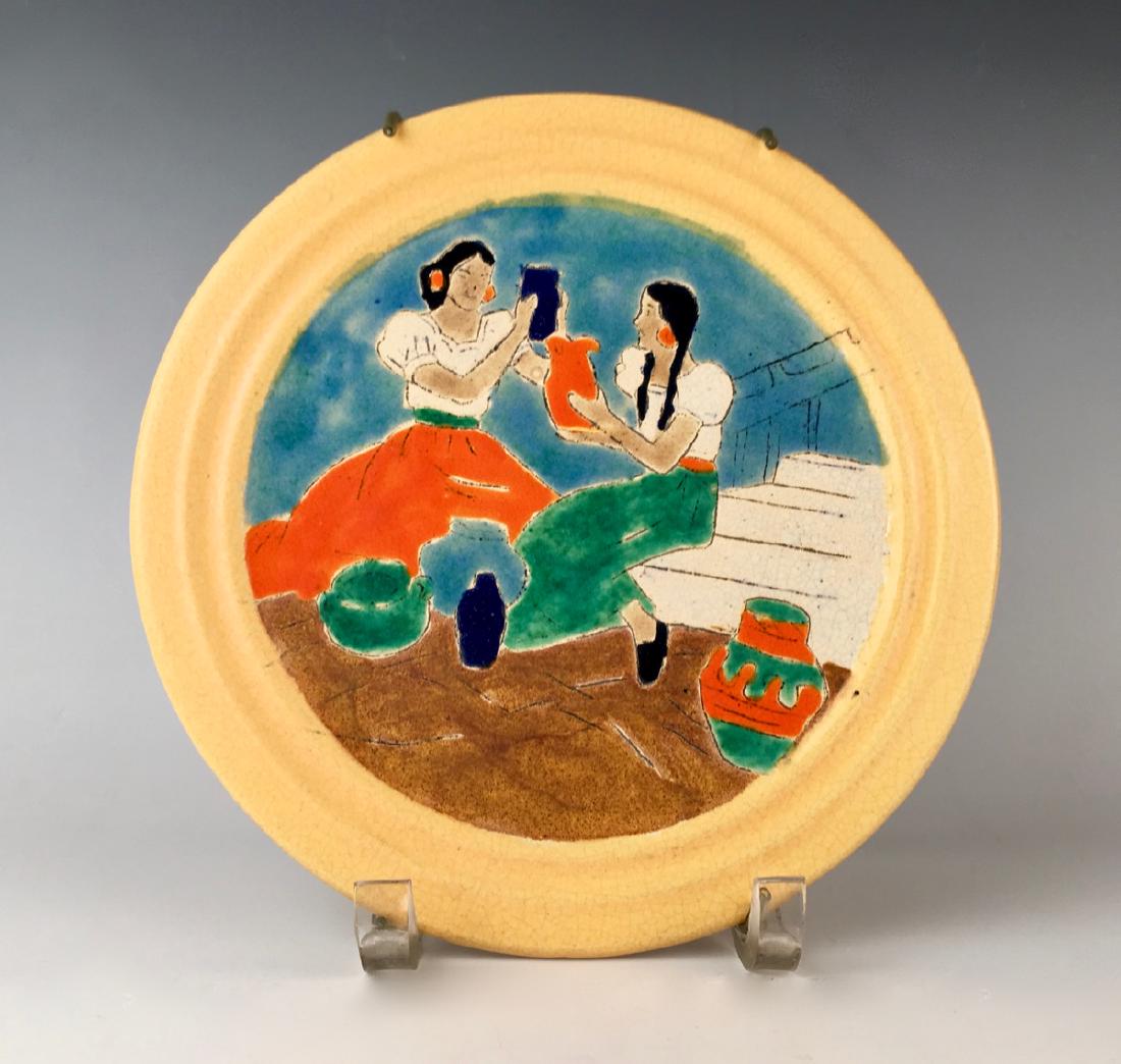 San Jose Pottery Plate "Two Women" (1 of 2)