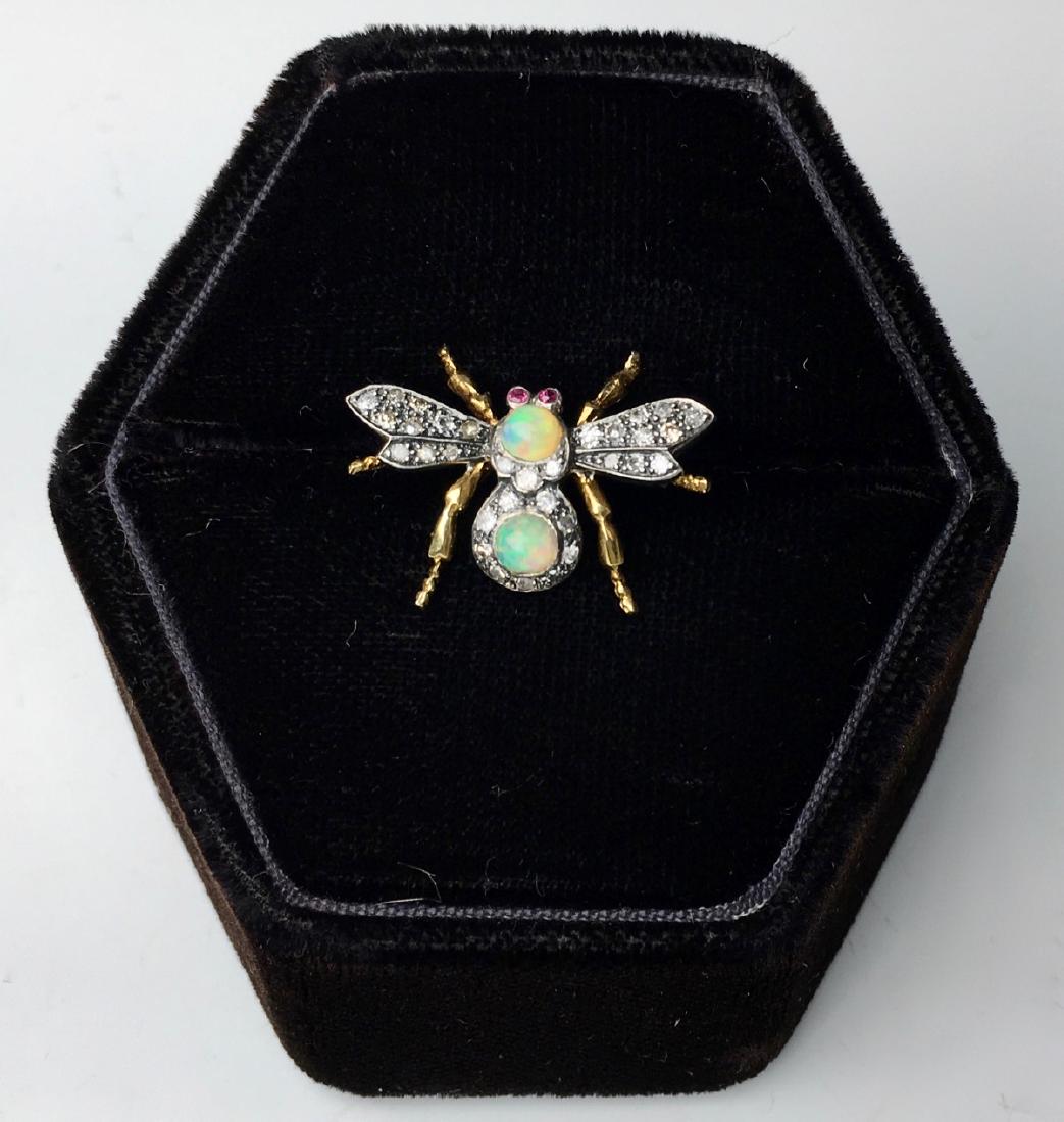 14K Opal and Diamond "Fly" Brooch or Pendant (1 of 3)