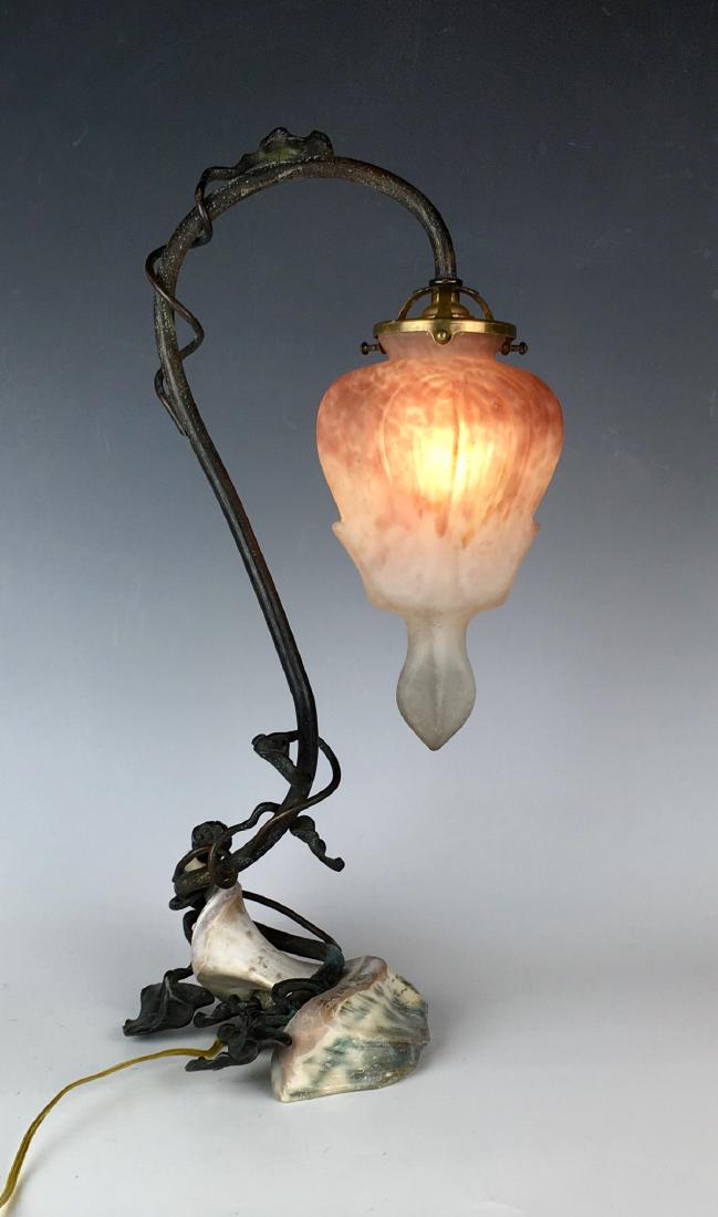 Muller Freres "Bleeding Heart" Art Nouveau Lamp (1 of 3)