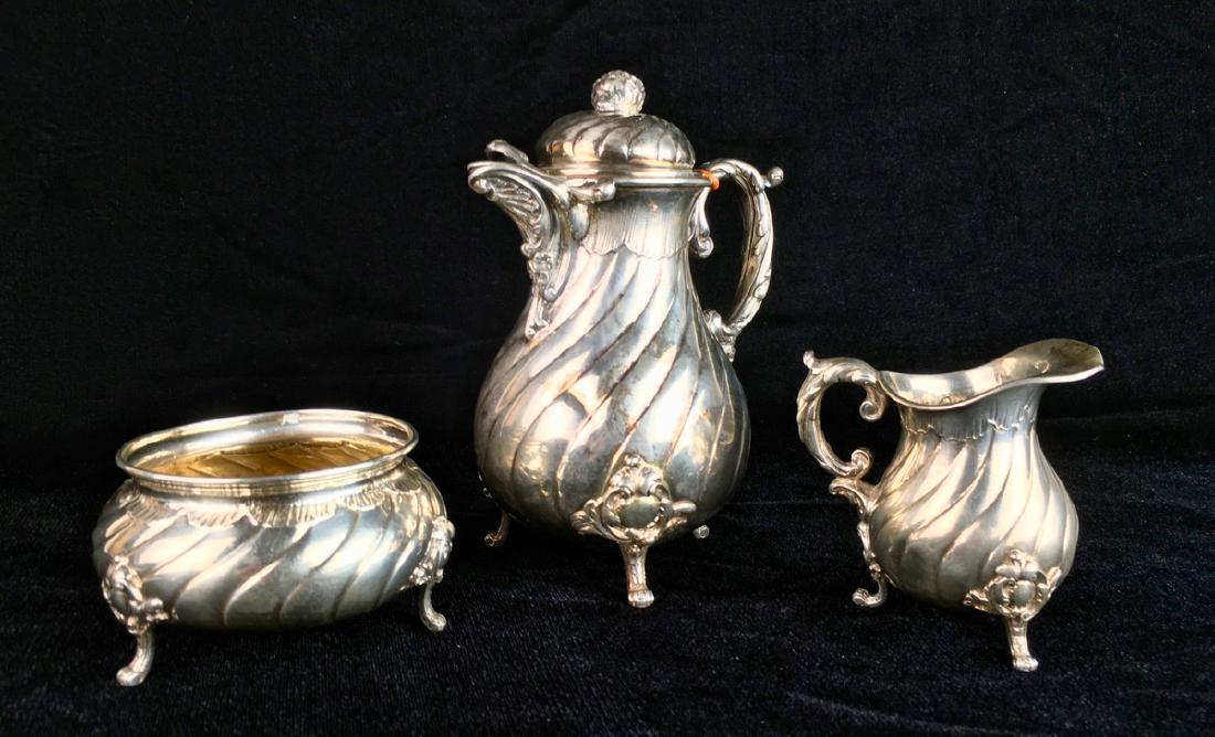 C. Becker Continental Silver 3pc Tea Set Mkd. 800 (1 of 3)