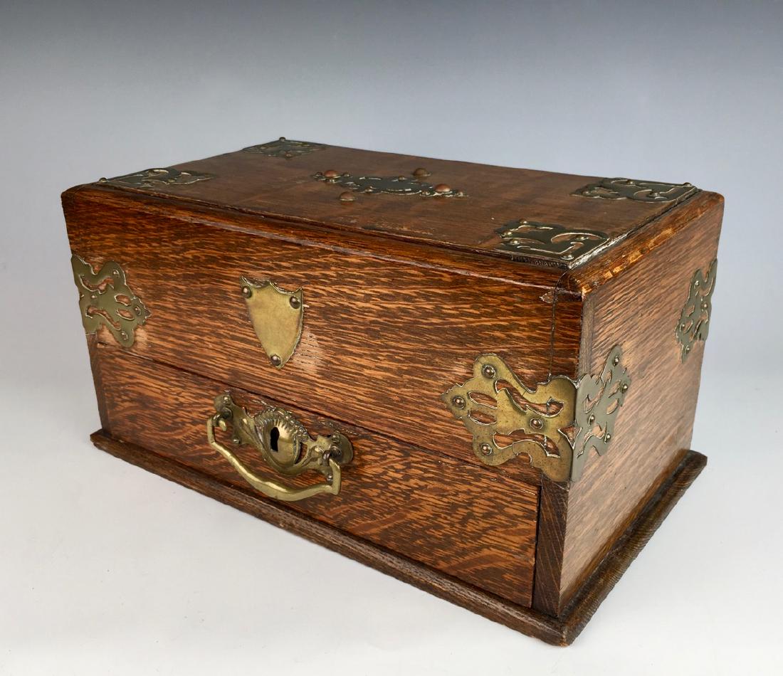 Antique Oak Trick Drawer Box C.1900 (1 of 5)