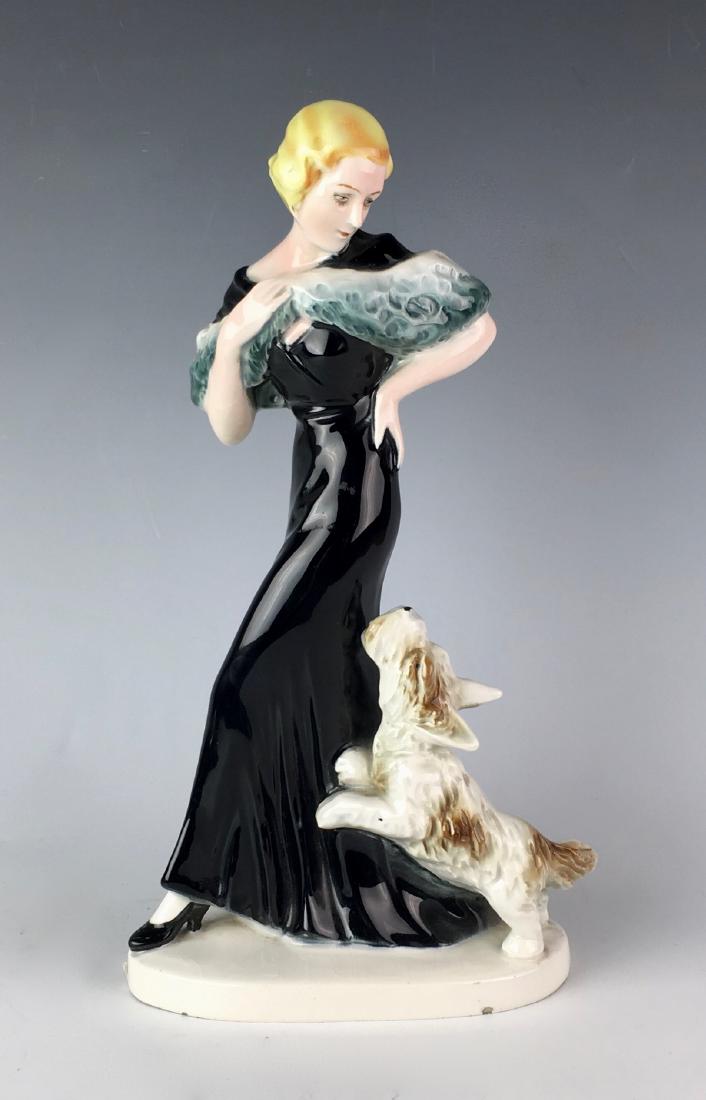 1930's Art Deco "Lady & Dog" Figurine (1 of 3)