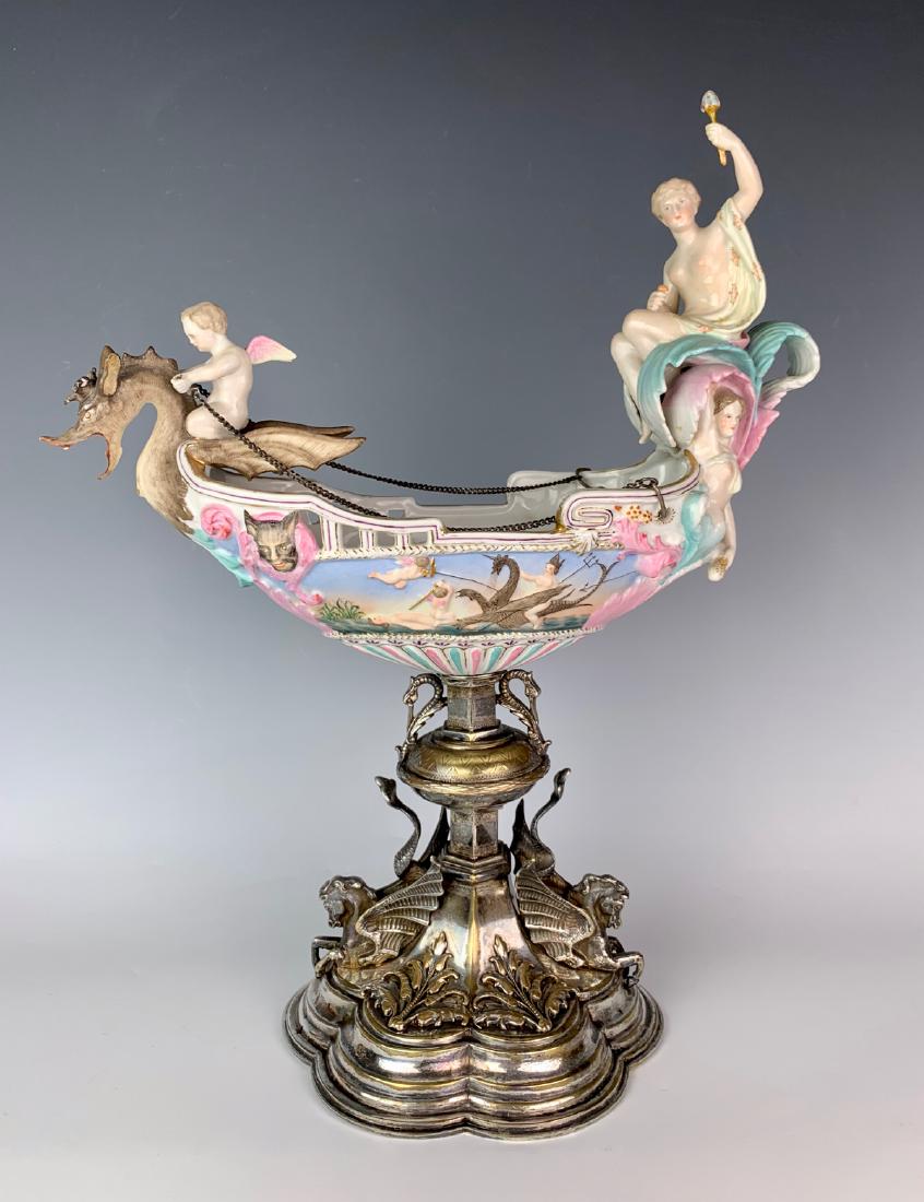 Figural Porcelain Centerpiece Poseiden or Neptune (1 of 10)