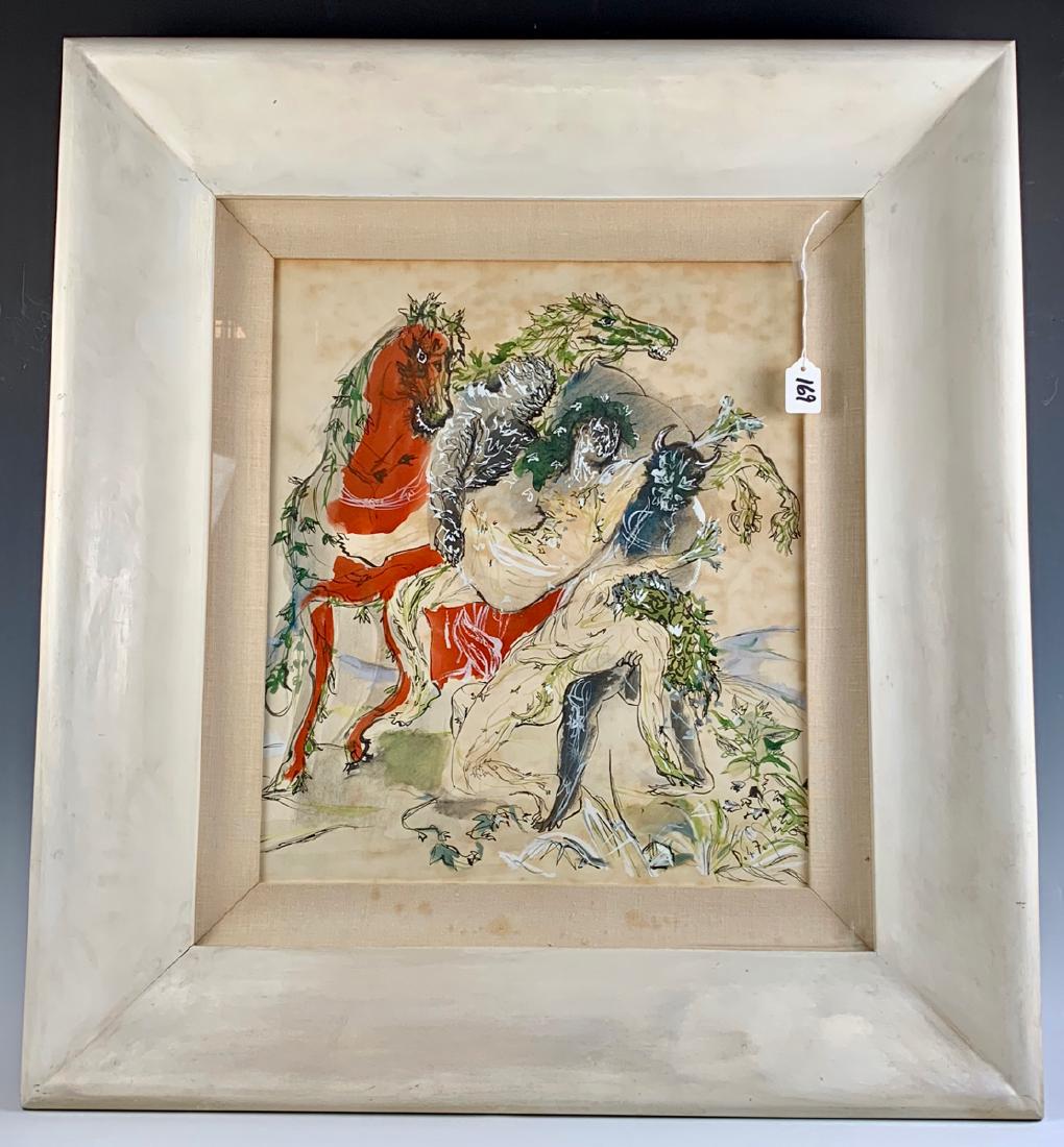 Signed Andre Delfau (FR 1914-2000) Modernist WC (1 of 3)