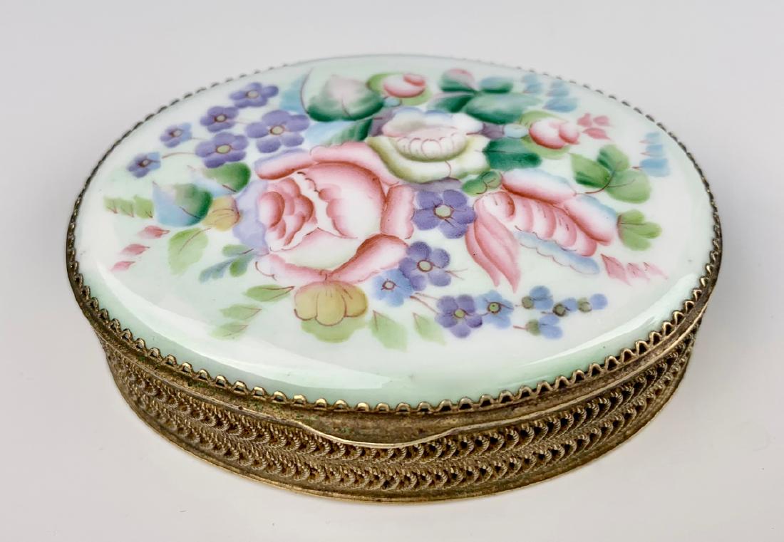 Russian Silver & Enamel Oval Box (1 of 2)