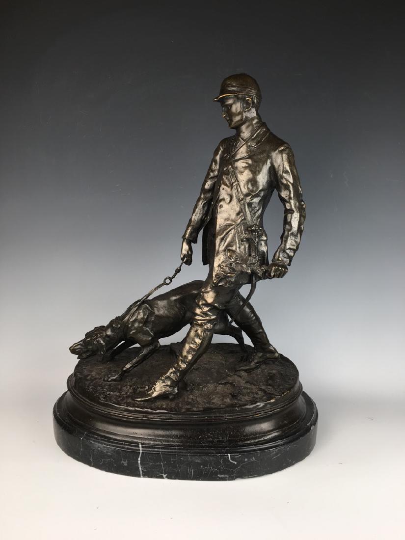P.J. Mene Bronze Hunter & His Dog (1 of 3)