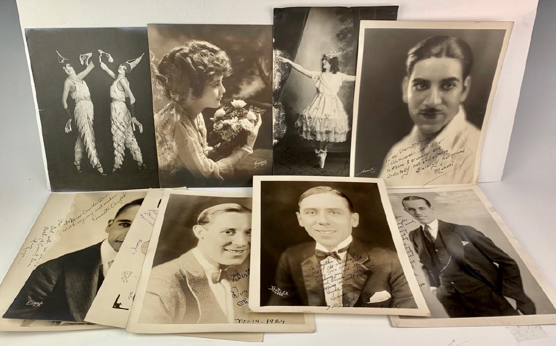 10 Silent Screen Actors 7 Band Photos C. 1920's: From the Dorothy Bull collection, all autographed with names like Lois Wilson, Manuel, Kenneth Chryst, Steve Gills, Russ Morgan, etc, couple of photos with over exposure and 1 small tear, most are 10"