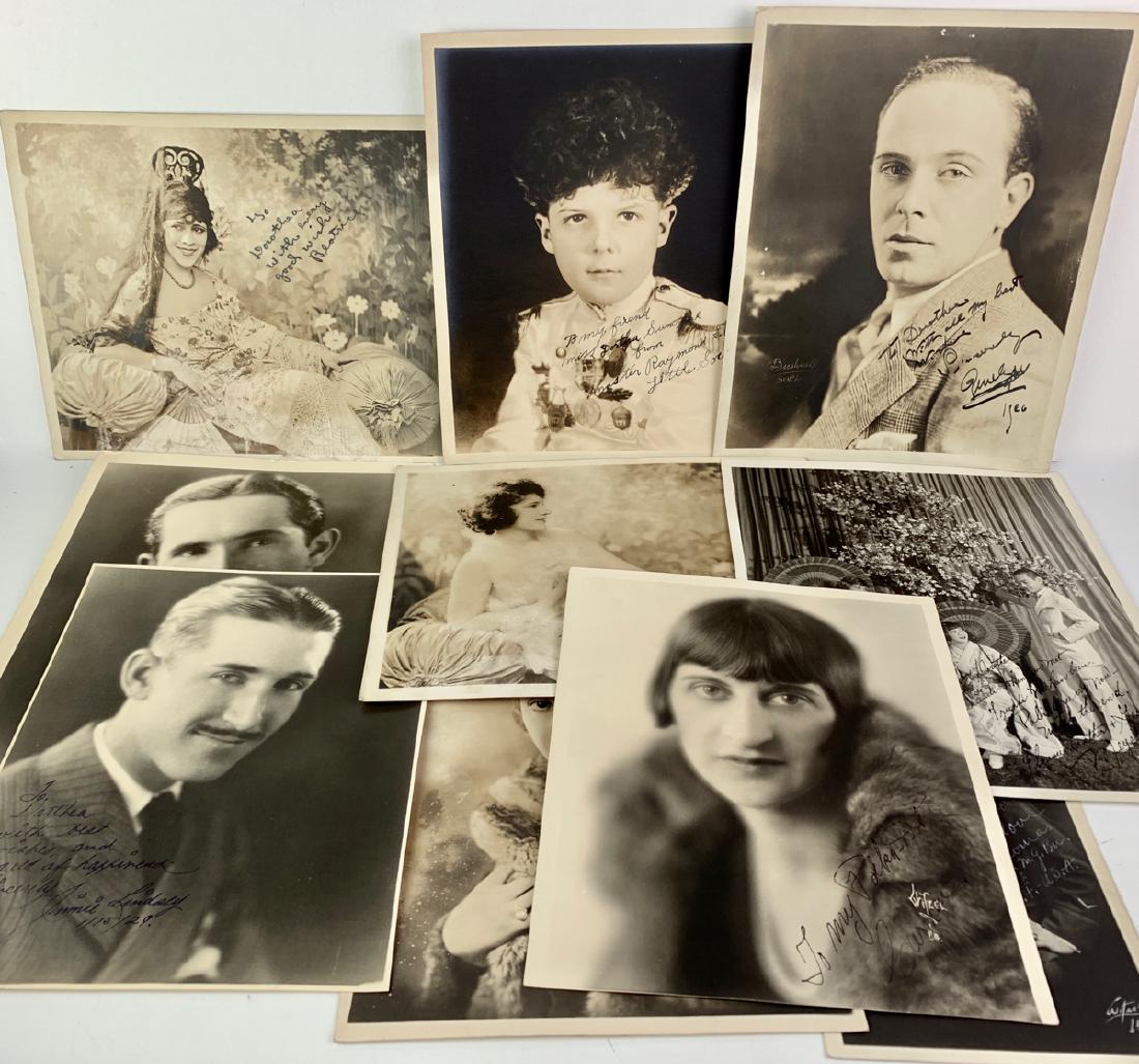 10 Silent Screen Actors Photos C. 1920's: All autographed from the Dorothy Bull collection, names like Eldred Harris, Beatrice Dominguez, Sara Kimball Young, Edith Roberts, etc, very good condition, most are 10" x 8"