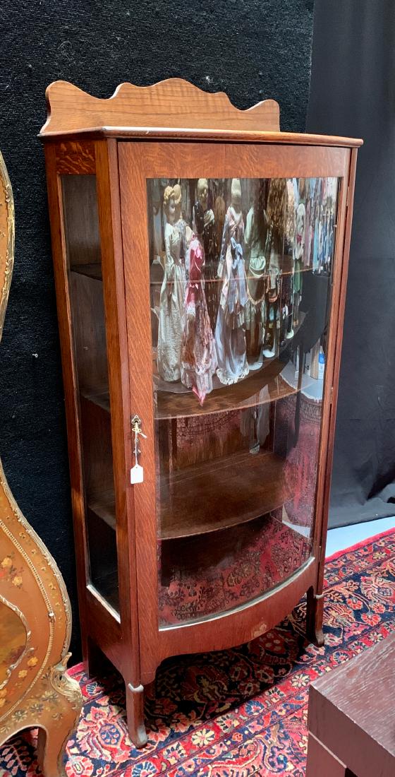 American Oak Curved Glass China Cabinet C 1900 Jun 16 2019