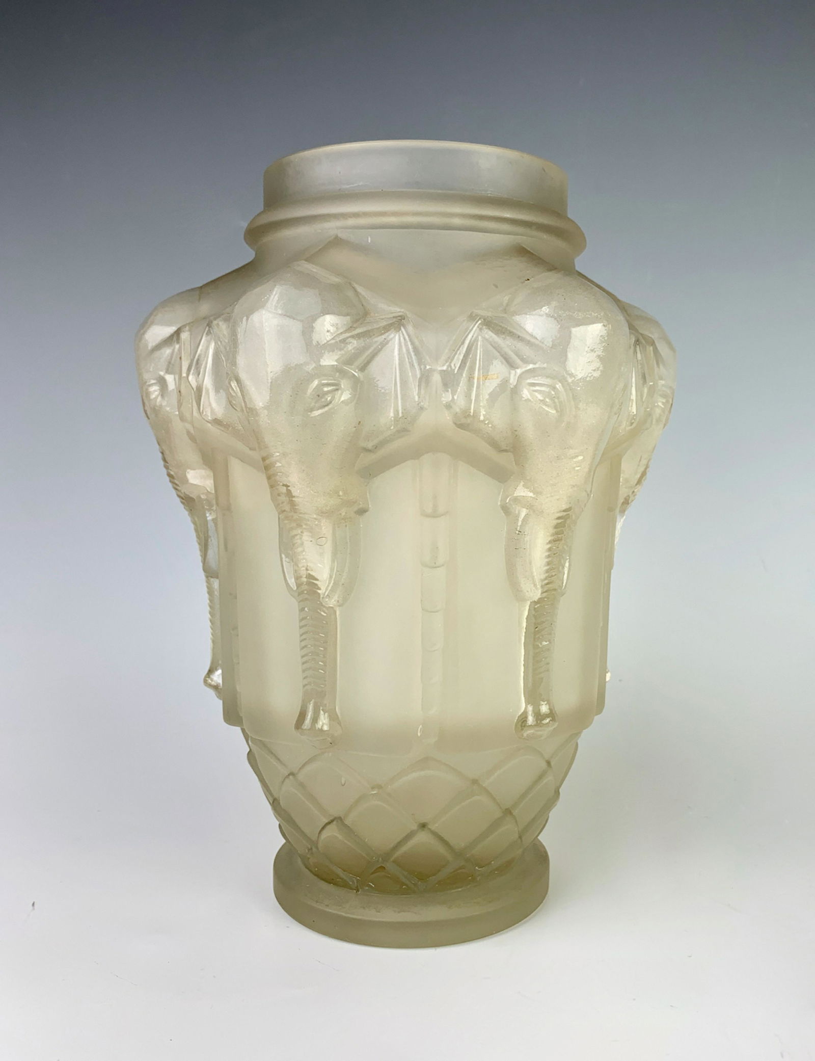 Rare Art Deco Glass Elephant Vase Sgd E Etling Sep 08 2019