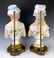 Pair Large Antique Bisque Busts with Cat & Birds - 3