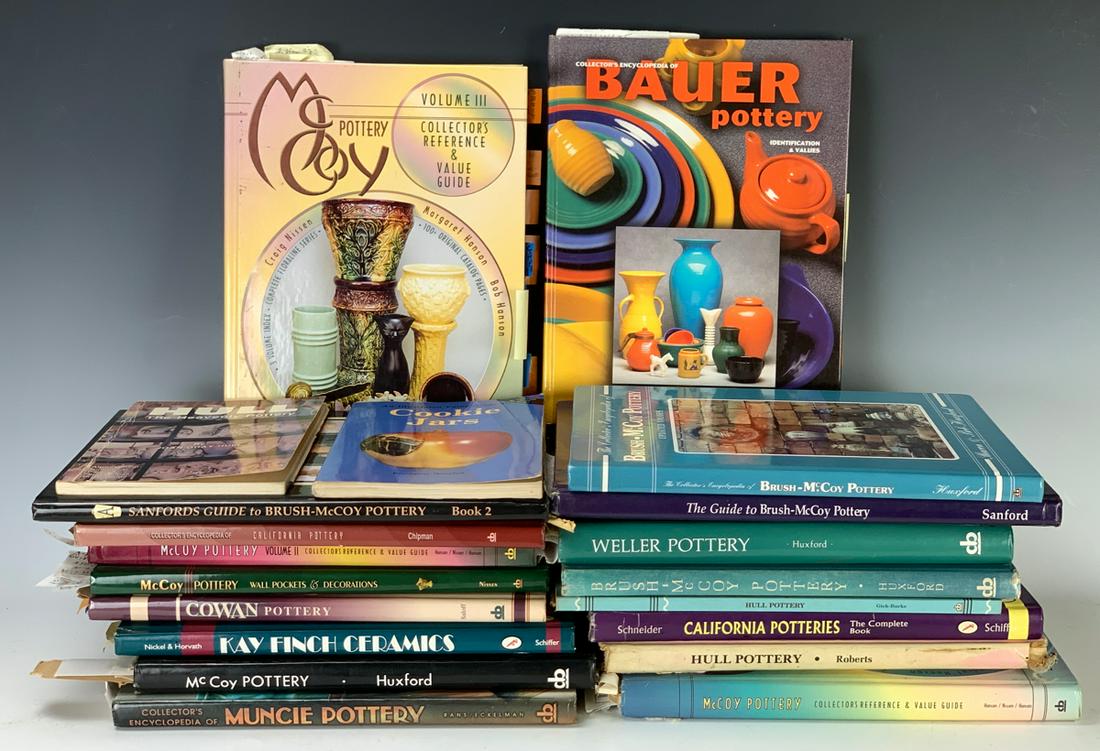 Assortment of 21 Art Pottery Reference Books: Included are McCoy, Hull, Bauer, Brush McCoy, Weller, etc.
