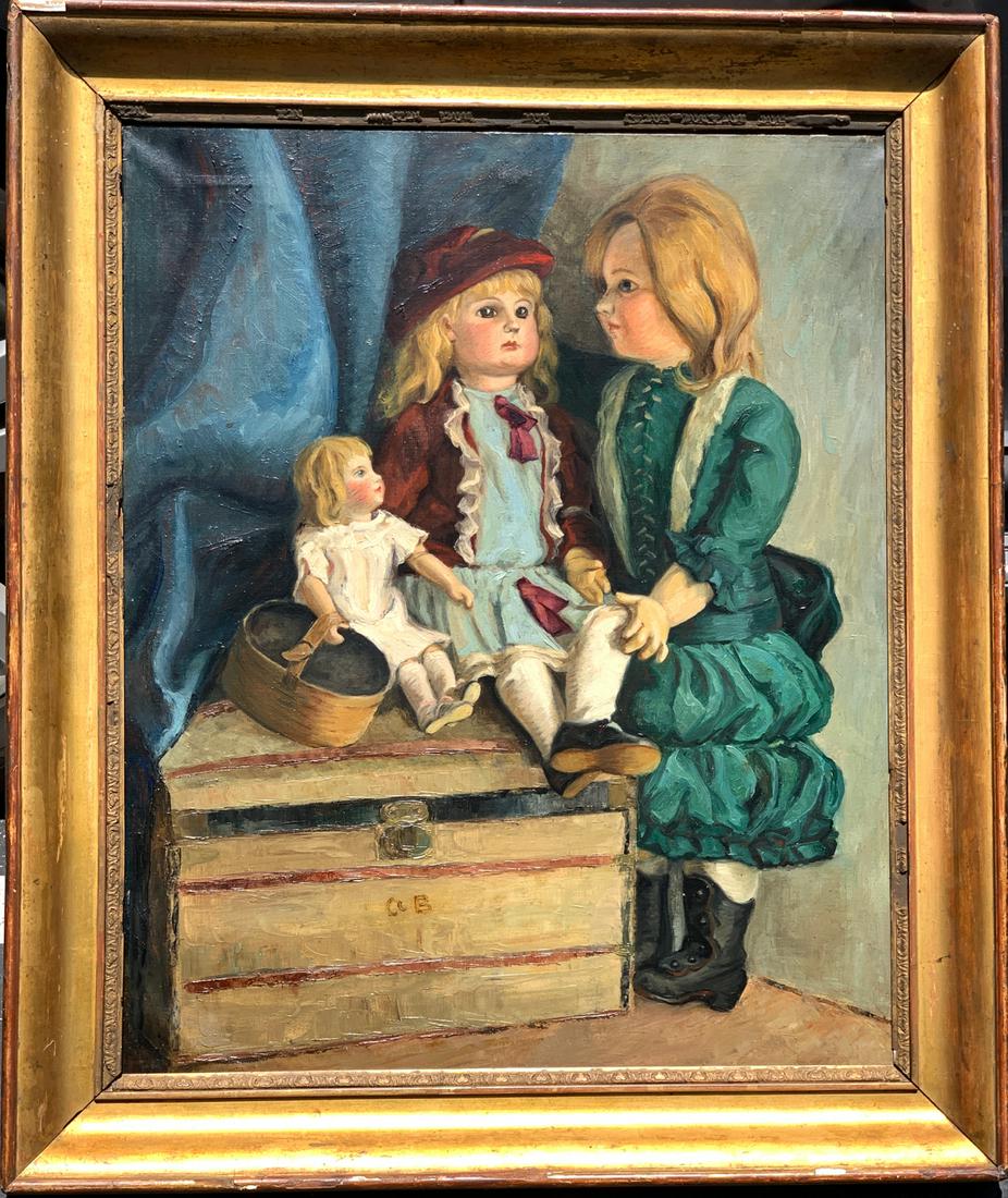 Arlette Bluzet (1900-1995) "Dolls & Trunk" (1 of 3)